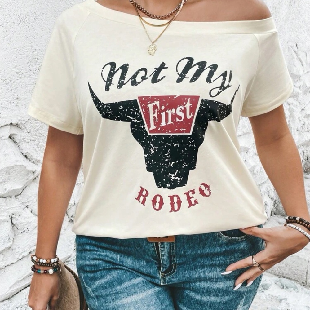 NWT Emery Rose off shoulder western tee. Size 3xl